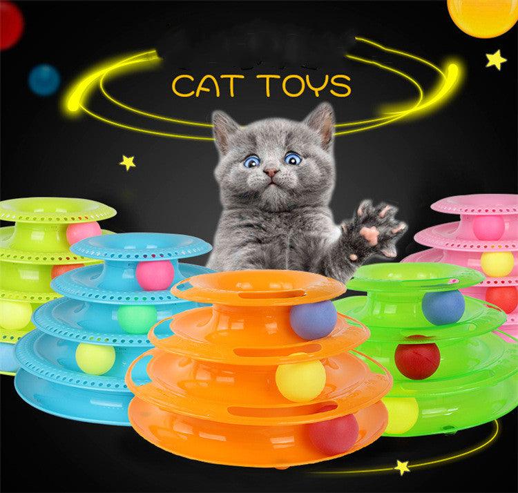 Interactive Cat Ball Tower - 3-Layer Track Toy for Cats