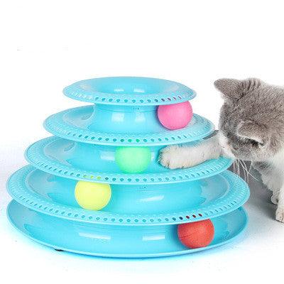 Interactive Cat Ball Tower - 3-Layer Track Toy for Cats